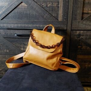 Wild Fable Tan Backpack with Tortoise Chain